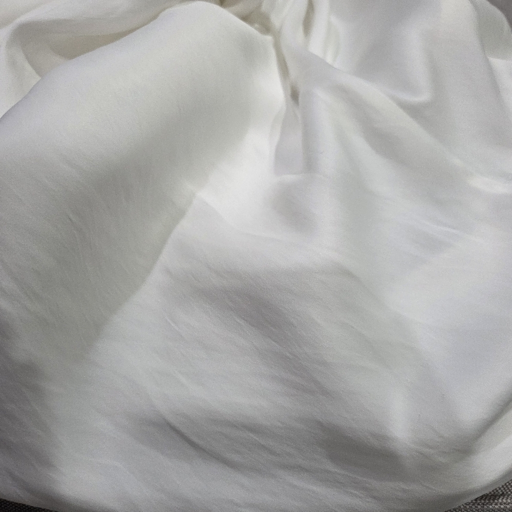Zara NWT🏷️ Palazzo White Silky Flowy Wide Leg High Waist Pants Side Zip XL - Picture 10 of 13